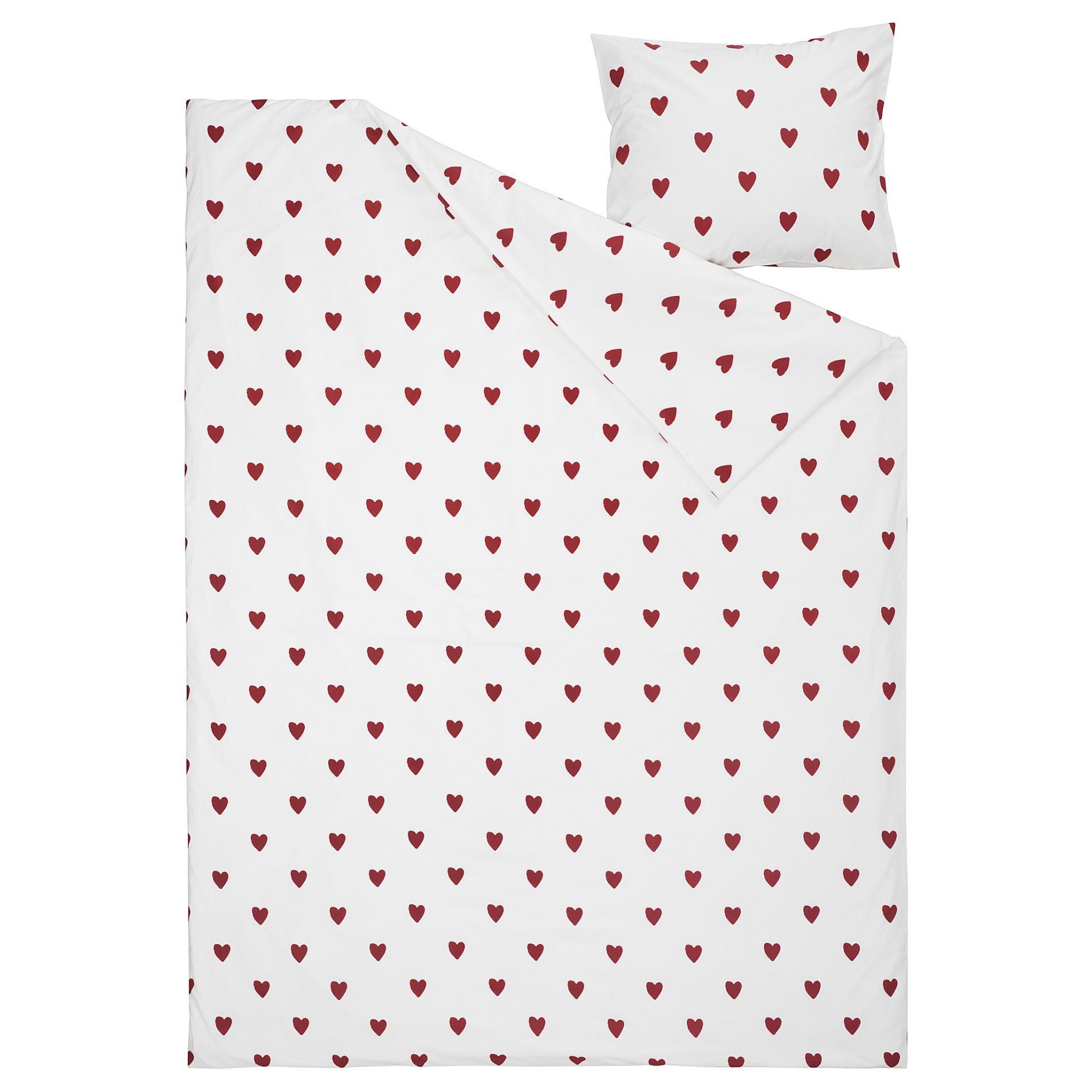 BARNDRÖM, duvet cover and pillowcase/heart pattern, 150x200/50x60 cm, 905.958.74