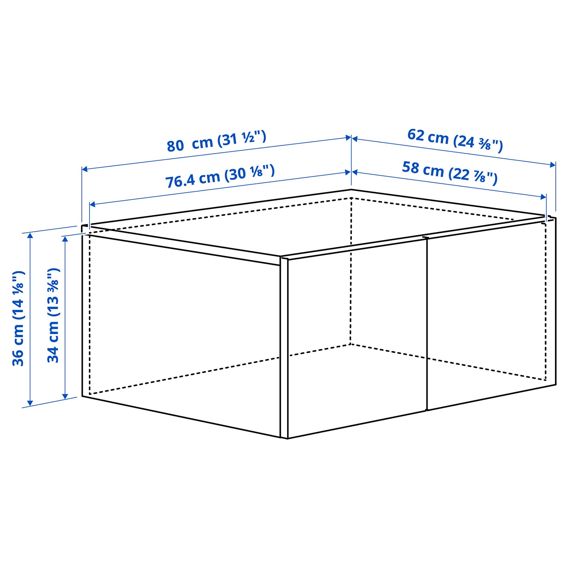 LASTARE, height extension unit with doors, 80x62x36 cm, 905.964.87