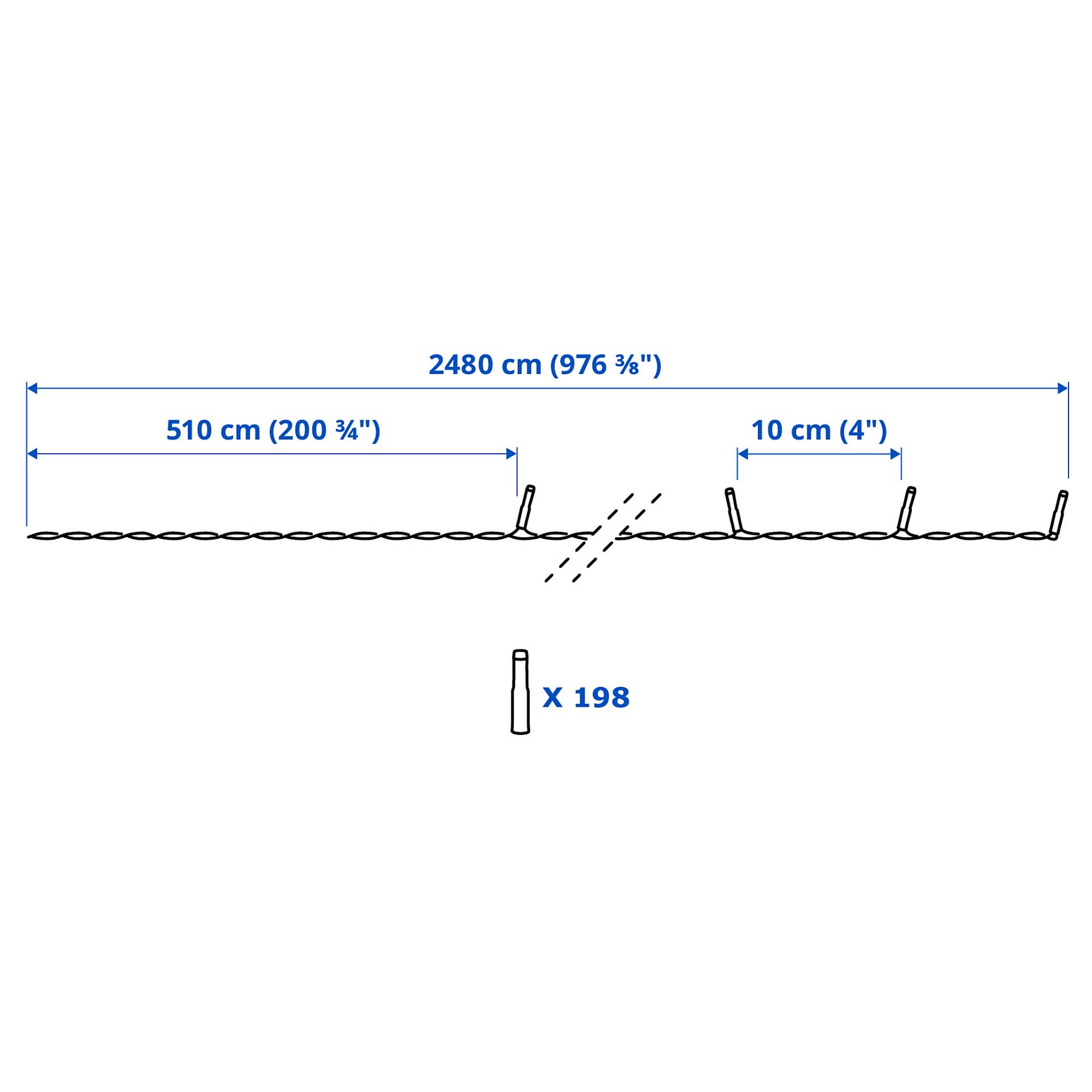 GETKÅL, γιρλάντα φωτισμού με ενσωματωμένο φωτισμό LED/ρυθμιζόμενο χρώμα/εξωτερικού χώρου, 24.8 m, 906.028.79