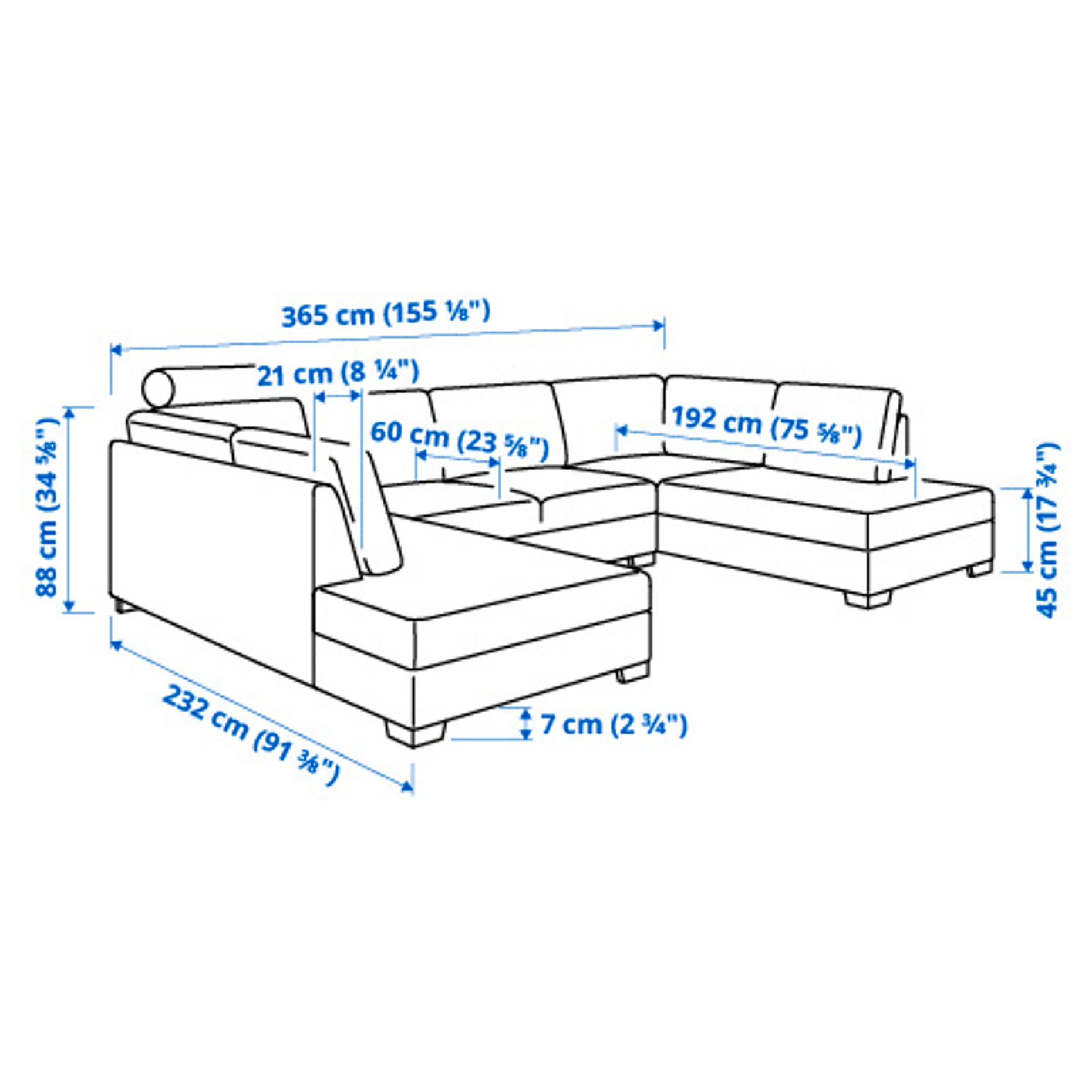 SÖRVALLEN, U-shaped sofa 4-seat, 993.041.49