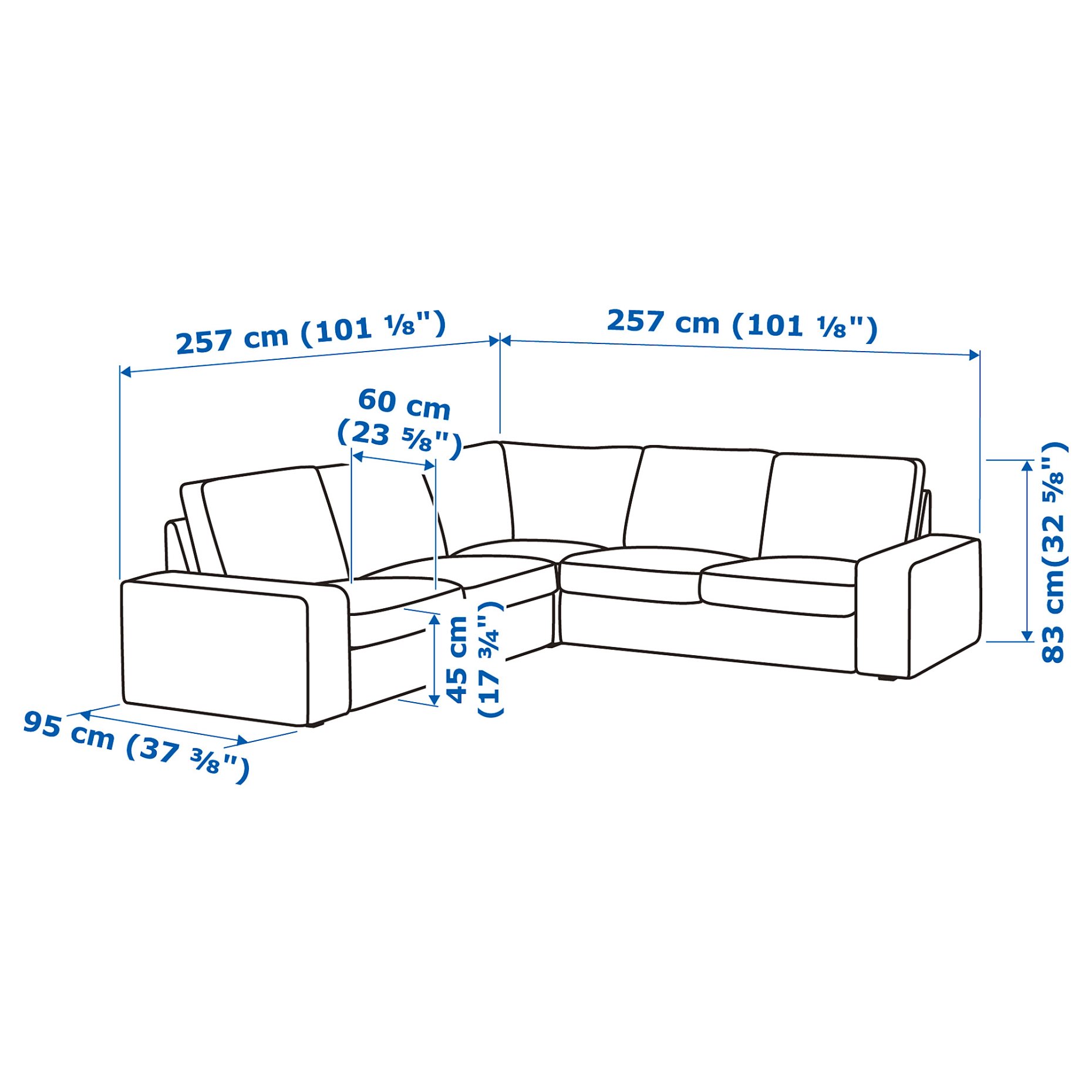 KIVIK, corner sofa, 4-seat, 994.430.13