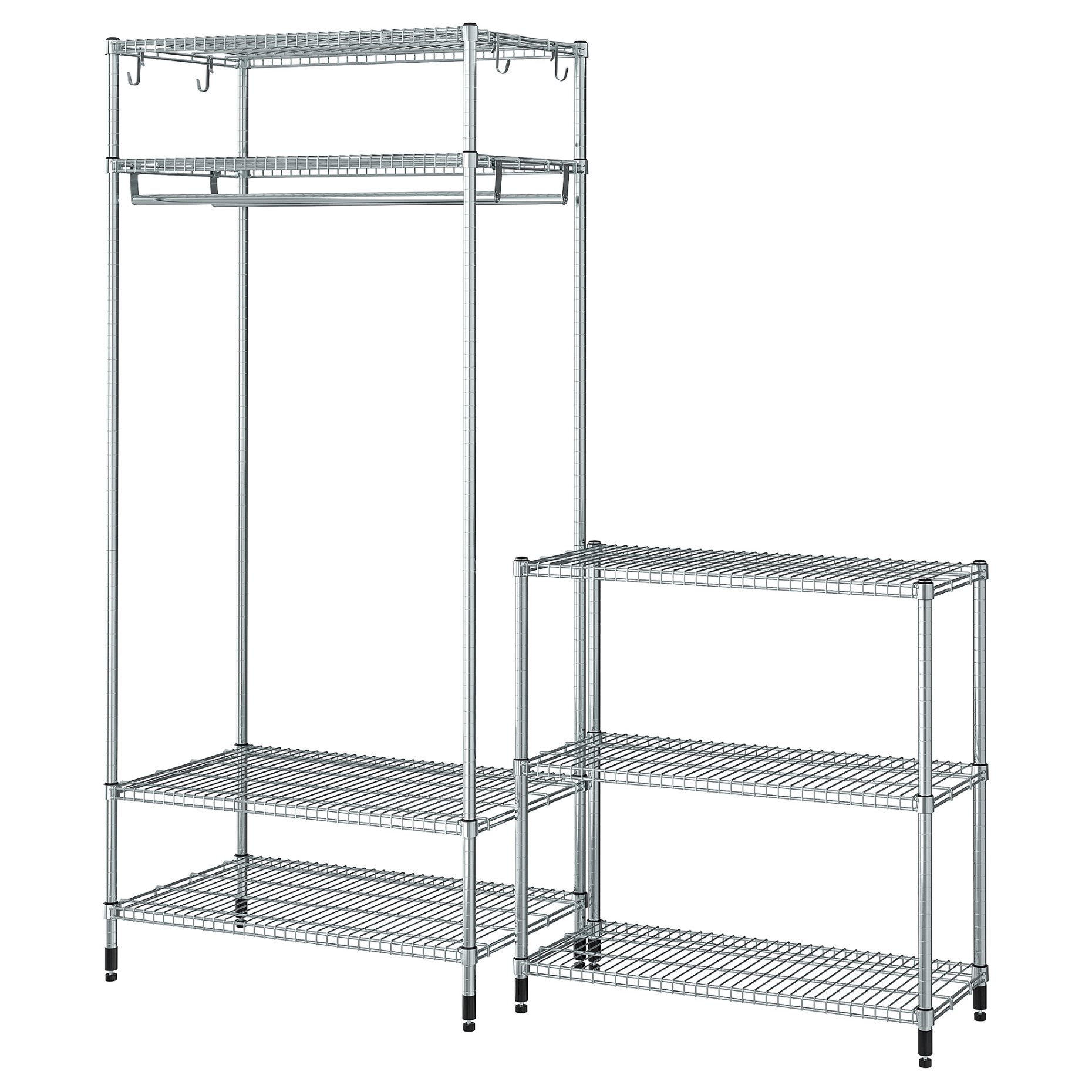 OMAR, shelving unit with clothes rail with 1 shelf, 186x50x201 cm, 994.876.91