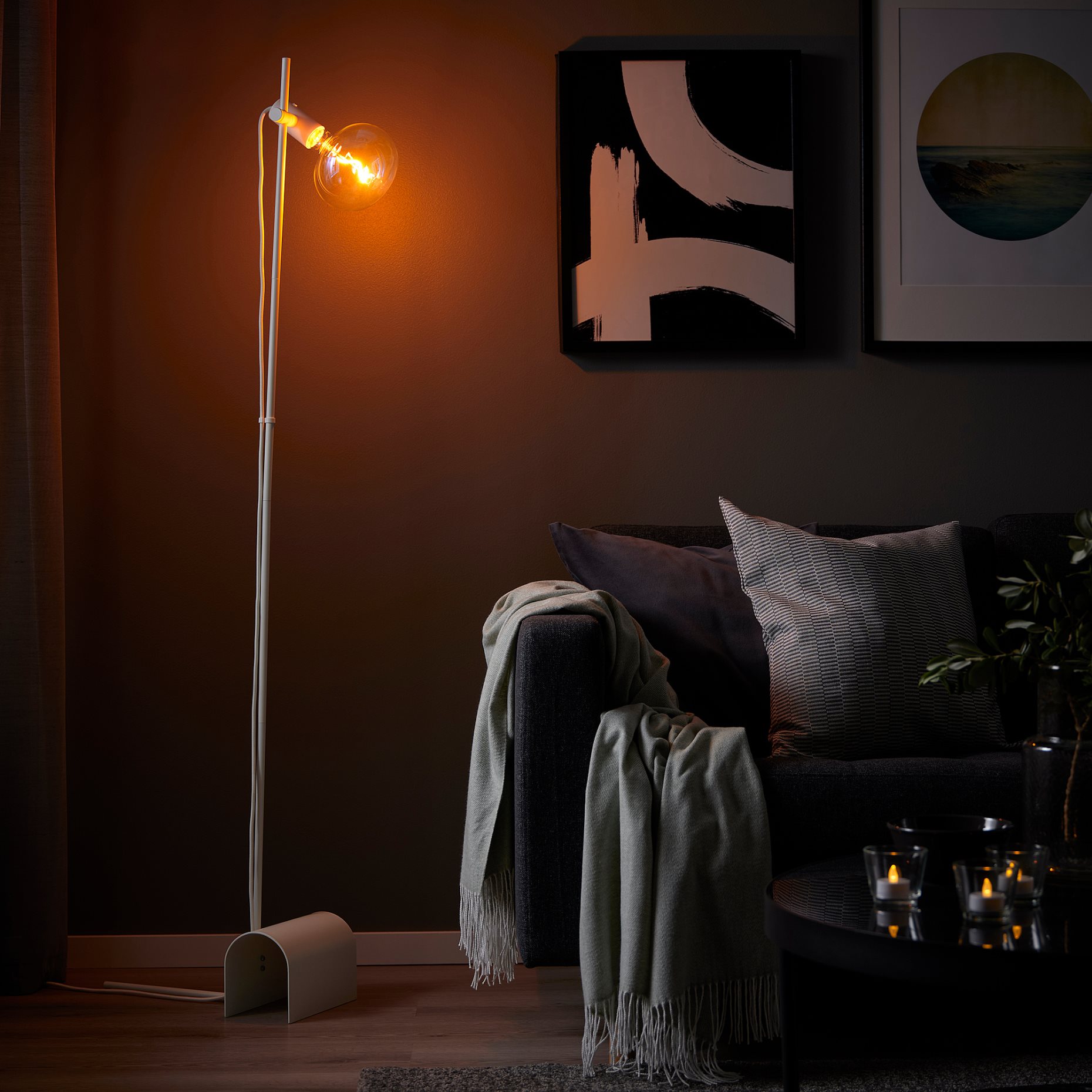 HARSLINGA/MOLNART, floor lamp with light bulb, 995.055.91