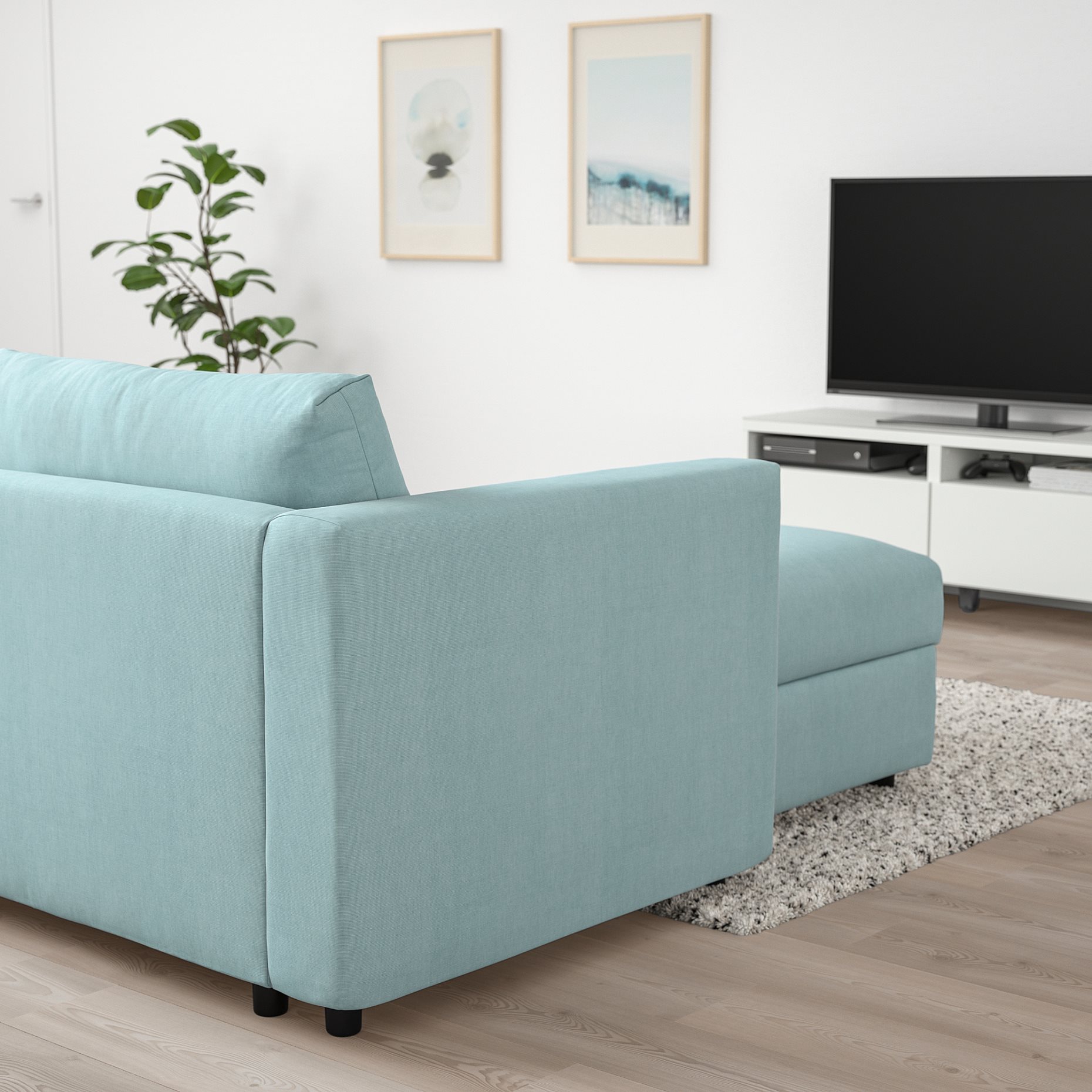 VIMLE, 3-seat sofa-bed with chaise longue, 995.372.19