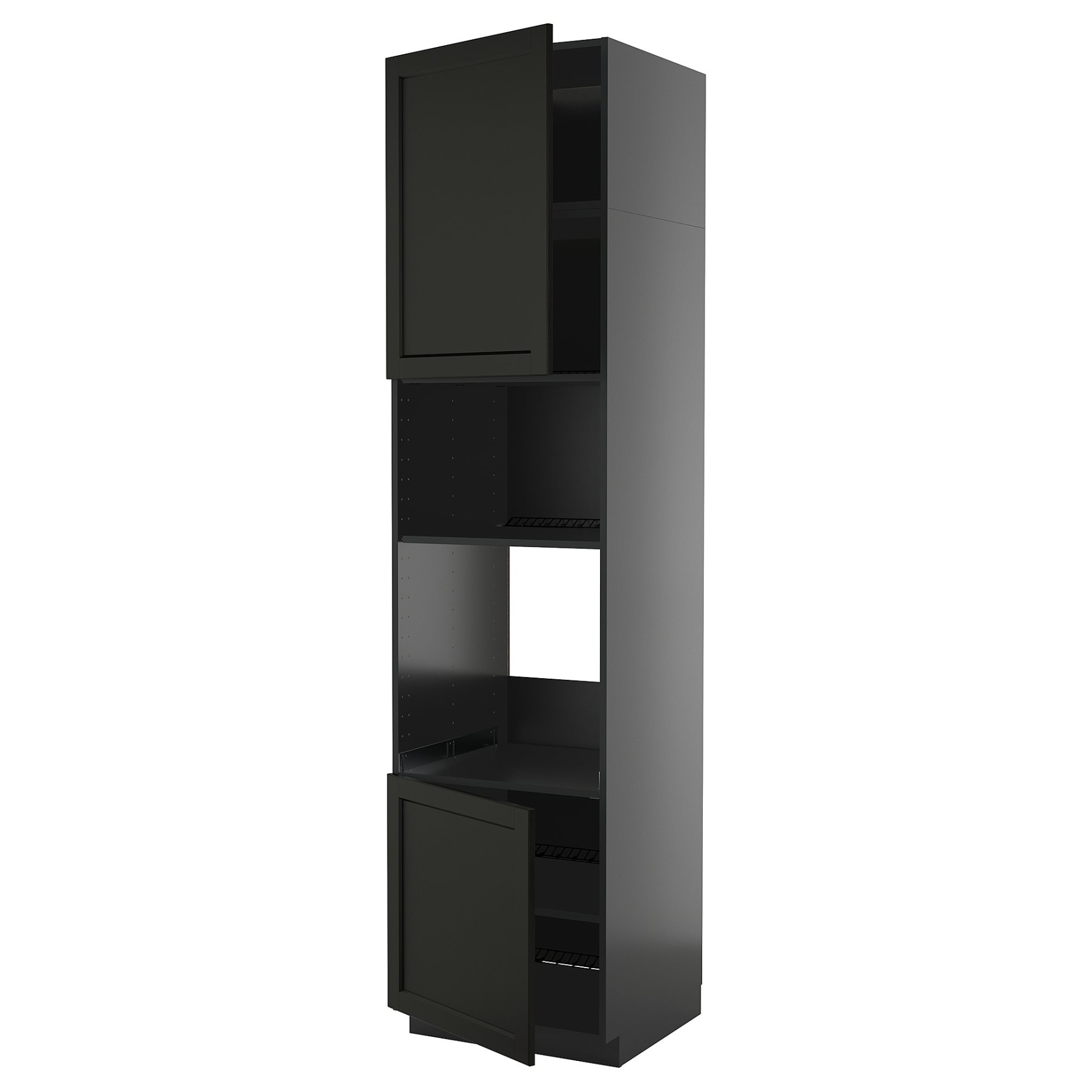 METOD, high cabinet for oven/microwave with 2 doors/shelves, 60x60x240 cm, 995.871.91