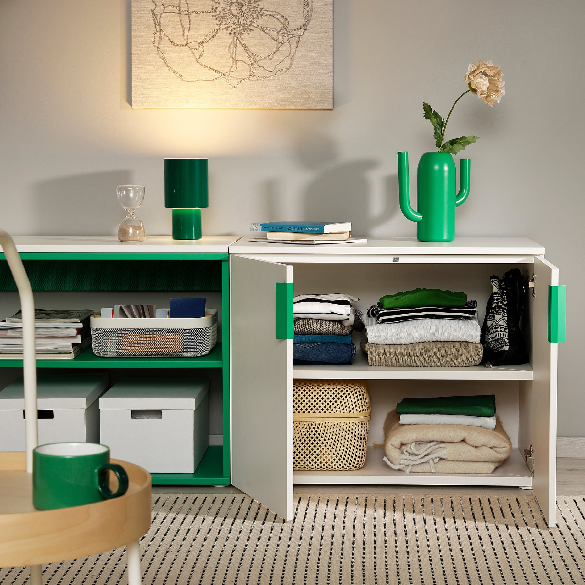 open storage combination with 2 doors, 160x42x63 cm, 995.939.17