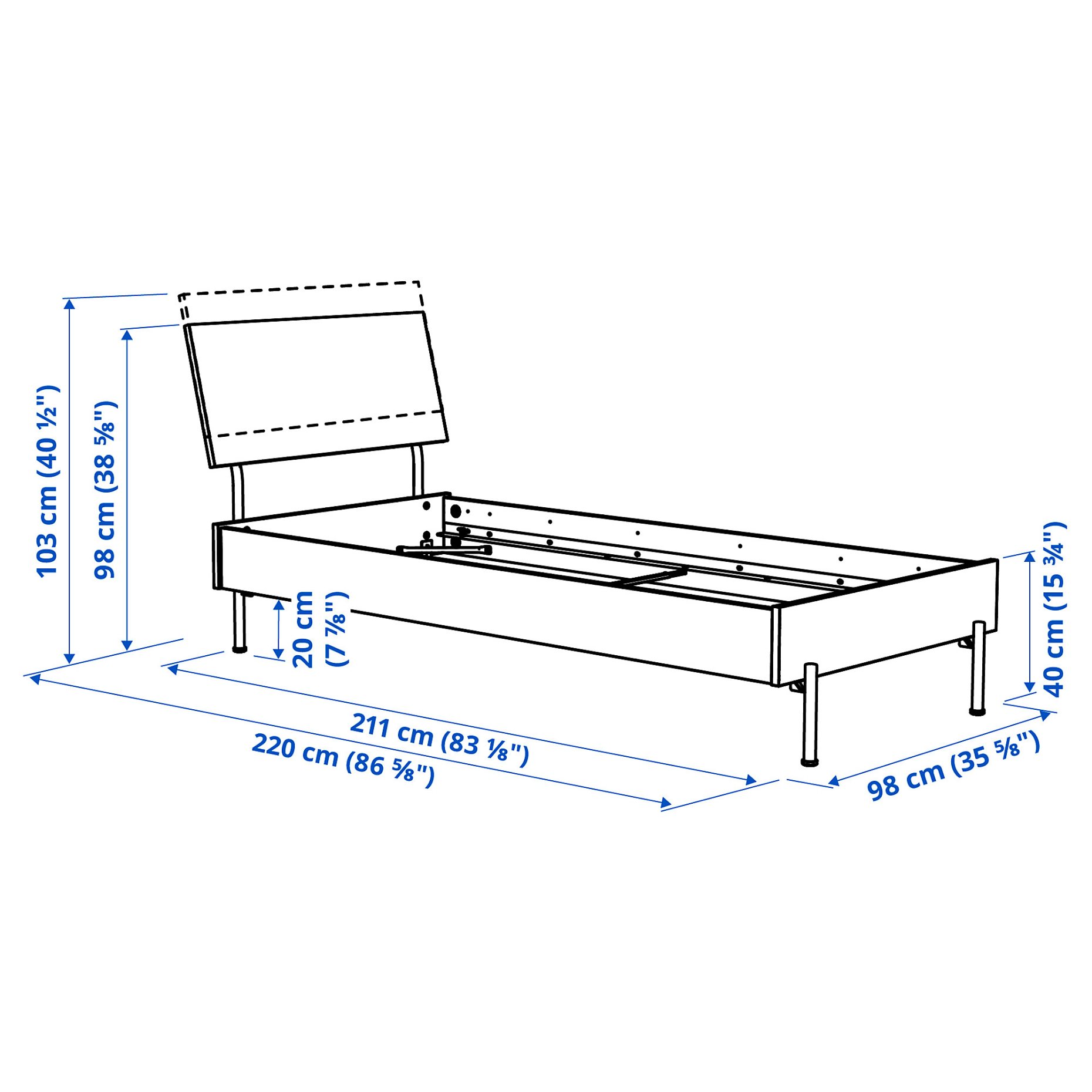 RÅDMANSÖ, bed frame, 90x200 cm, 995.986.13