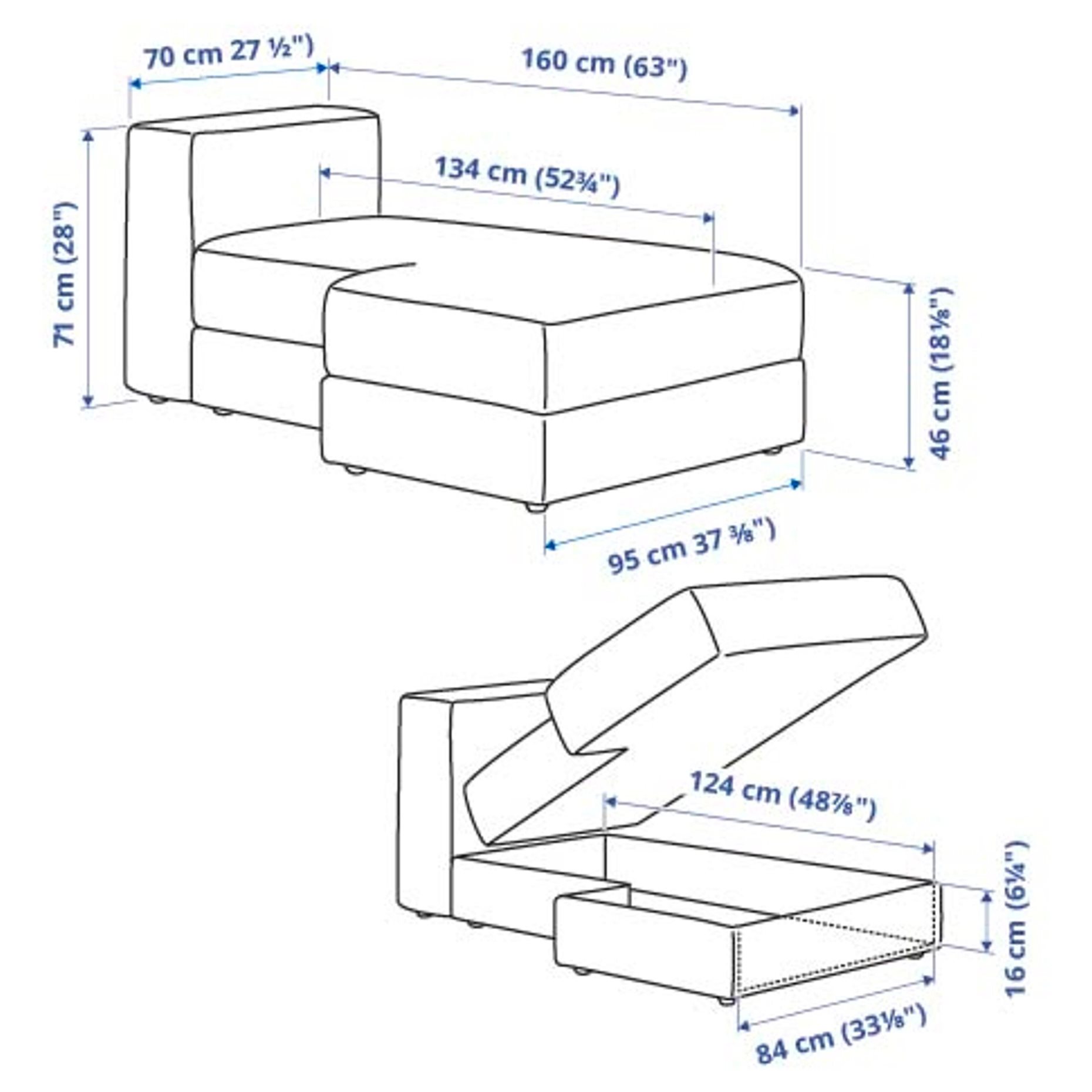 JÄTTEBO, chaise longue module, left, 996.077.64