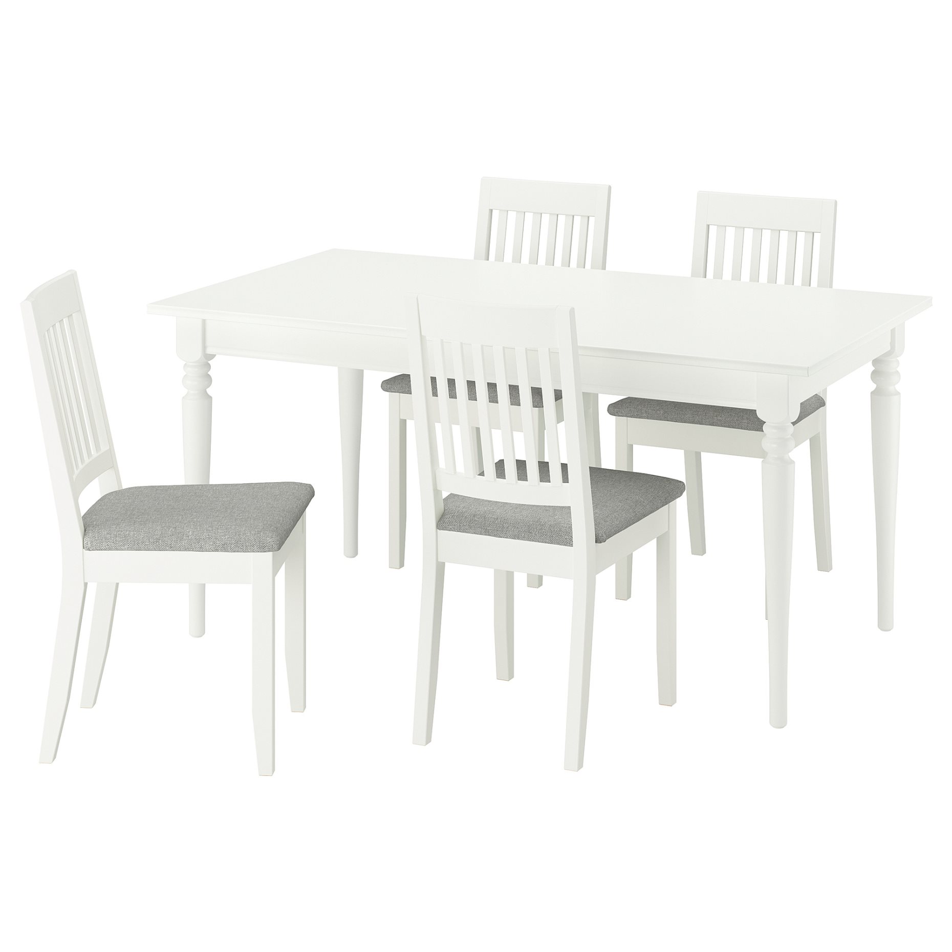 ROSENTORP/NÄSIN, τραπέζι και 4 καρέκλες, 155/215x87 cm, 996.101.39