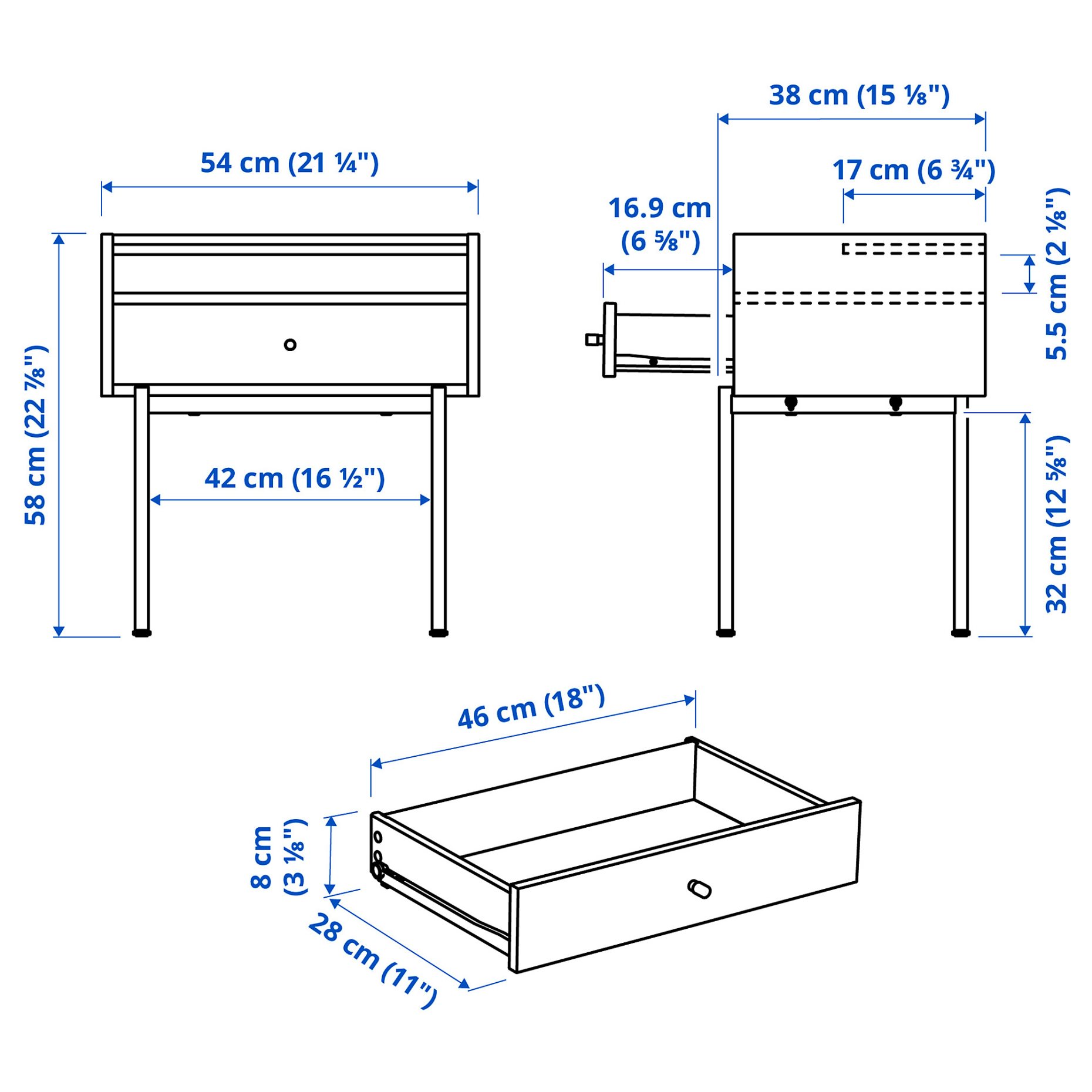RÅDMANSÖ, έπιπλα υπνοδωματίου, 2 τεμ., 996.154.91