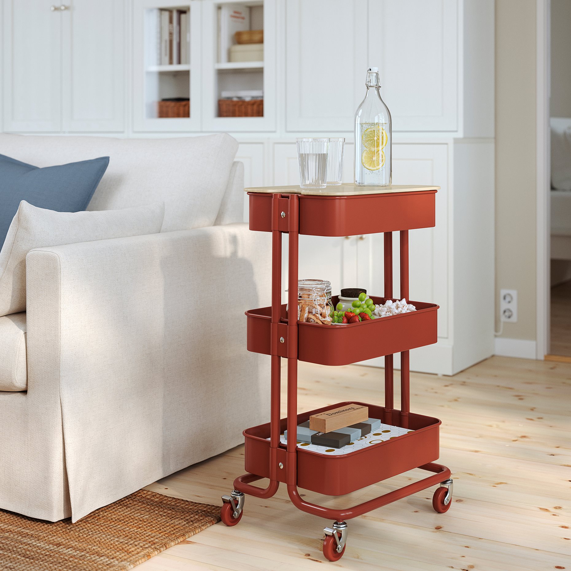 RÅSKOG/NORRÅVA, trolley with lid, 35x45x77 cm, 996.222.36
