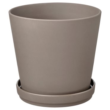 KLARBÄR, plant pot with saucer/in/outdoor, 19 cm, 005.108.22