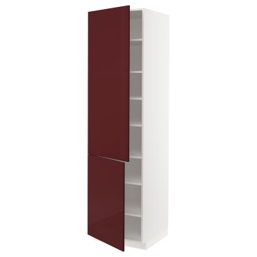 METOD, ψηλό ντουλάπι με ράφια/2 πόρτες, 60x60x220 cm, 094.706.85