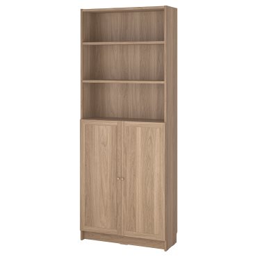 BILLY/OXBERG, bookcase with doors, 80x30x202 cm, 094.833.67