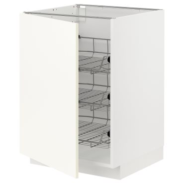 METOD, base cabinet with wire baskets, 60x60 cm, 095.071.27