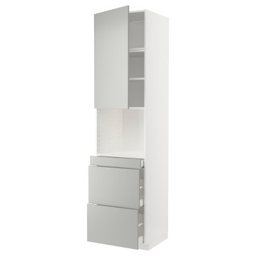 METOD, high cabinet for microwave combi with door/3 drawers, 60x60x240 cm, 095.391.71