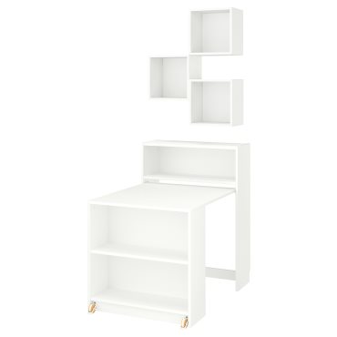 BILLY/EKET, bookcase combination with foldable table, 80x106 cm, 095.906.59