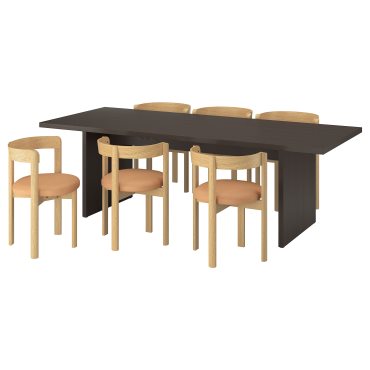 BERGSHYTT/STOCK, table and 6 chairs, 240x93 cm, 096.084.14