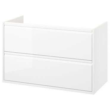 ANGSJON, wash-stand with drawers/high-gloss, 100x48x63 cm, 105.350.92