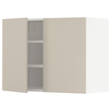 METOD, wall cabinet with shelves/2 doors, 80x60 cm, 194.568.15