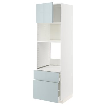 METOD, ψηλό ντουλάπι για φούρνο/φούρνο μικροκυμάτων με πόρτα/2 συρτάρια, 60x60x200 cm, 194.791.00