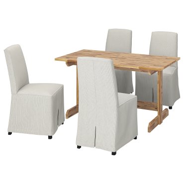NACKANAS/BERGMUND, τραπέζι και 4 καρέκλες, 140 cm, 194.818.29