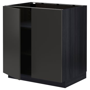 METOD, base cabinet with shelves/2 doors, 80x60 cm, 194.983.68