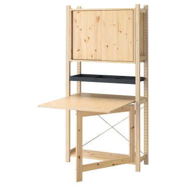IVAR, 1 section/foldable table/sliding door, 89x30x179 cm, 195.080.89