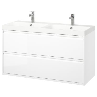 ANGSJON/BACKSJON, wash-stand with drawers/wash-basin/taps, 120x48x69 cm, 195.140.09