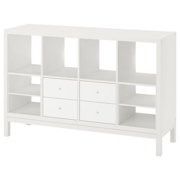 KALLAX, shelving unit with underframe with 4 drawers/2 shelf inserts, 147x94 cm, 195.529.11