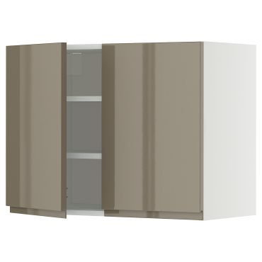 METOD, wall cabinet with shelves/2 doors, 80x60 cm, 195.774.31