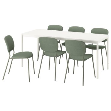 VIHALS, table and 6 chairs, 120/180x74 cm, 195.899.62