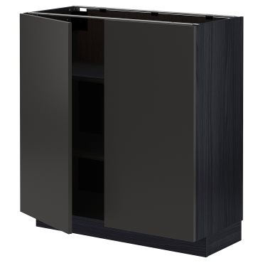 METOD, base cabinet with shelves/2 doors, 80x37 cm, 294.979.38
