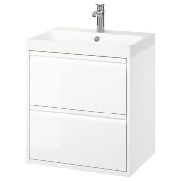 ANGSJON/BACKSJON, wash-stand with drawers/wash-basin/tap, 60x48x69 cm, 295.140.37
