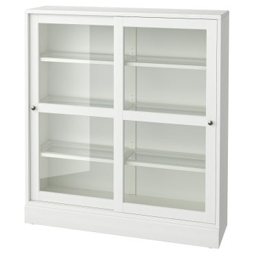 HAVSTA, glass-door cabinet with plinth, 121x37x134 cm, 295.346.72