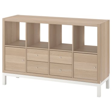 KALLAX, shelving unit with underframe with 2 doors/4 drawers, 147x94 cm, 295.529.15