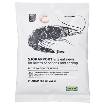 SJORAPPORT, peeled shrimps MSC certified/frozen, 250 g, 303.478.58