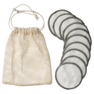 ÅKERRÄTTIKA, reusable cleansing pads with bag, 10 pack, 305.401.82