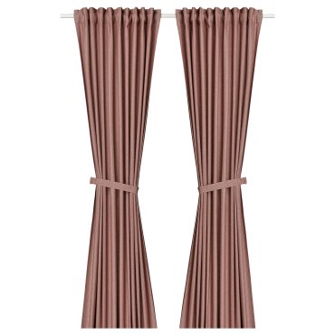 LENDA, curtains with tie-backs 1 pair, 140x300 cm, 305.591.95