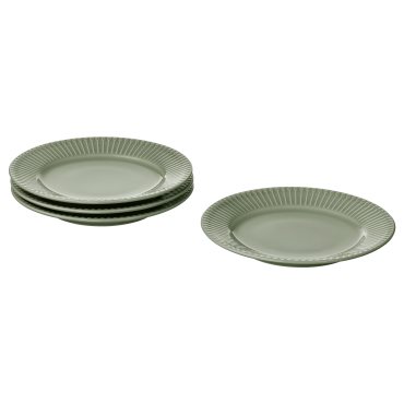 STRIMMIG, side plate stoneware/4 piece, 21 cm, 305.676.71