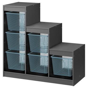 TROFAST, storage combination with boxes, 99x44x94 cm, 395.268.41