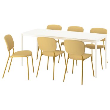 VIHALS, table and 6 chairs, 180x74 cm, 396.067.91