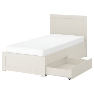 FÅGELFJÄLLET, bed frame with 2 storage boxes, 90x200 cm, 396.287.74