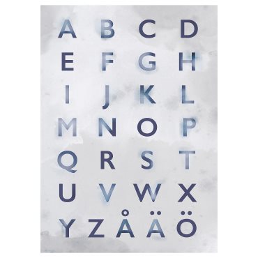 PJÄTTERYD, picture/Learn your ABC/s, 50x70 cm, 405.331.38