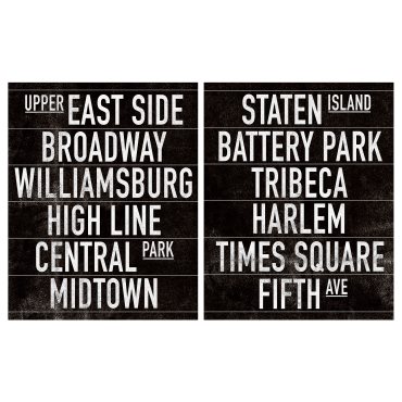 PJÄTTERYD, πίνακας/ταξίδια στη Νέα Υόρκη, 2 τεμ. 40x50 cm, 405.712.91