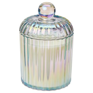 RÄFFELBJÖRK, scented candle in glass with lid/2 wicks/Rose & carnation,, 406.181.80