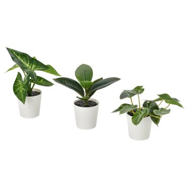 FEJKA, artificial potted plant/leaf/ in/outdoor, set of 3, 406.300.64