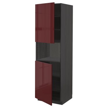 METOD, high cabinet for microwave with 2 doors/shelves, 60x60x200 cm, 494.590.87