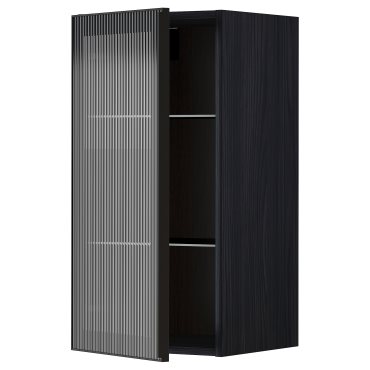 METOD, wall cabinet with shelves/glass door, 40x80 cm, 494.907.28
