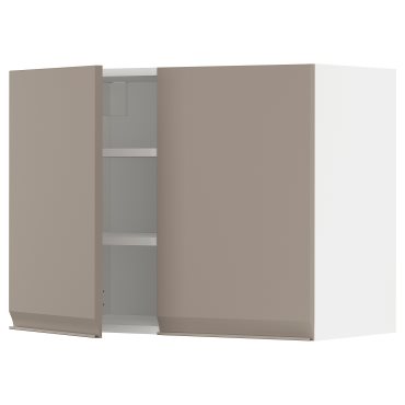 METOD, wall cabinet with shelves/2 doors, 80x60 cm, 494.920.01
